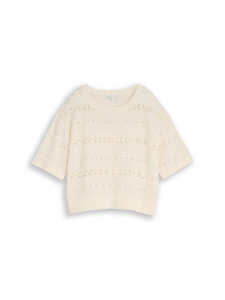 Relaxed Fit Strickpullover mit Lochmuster