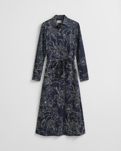 Hemdblusenkleid mit Blumen-Print