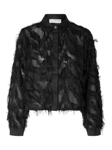 SLFMYLINE LS FLUFFY CROPPED SHIRT B