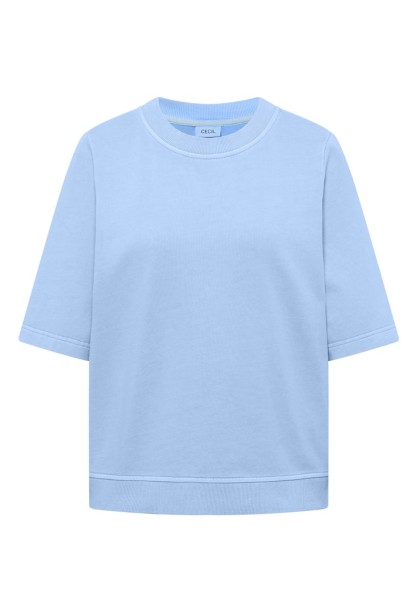 Kurzarm Sweatshirt im Garment dye Look