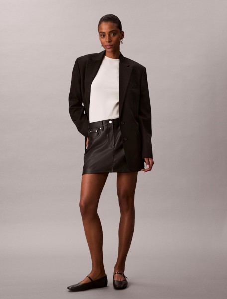 FAUX LEATHER 5PKT MINI SKIRT