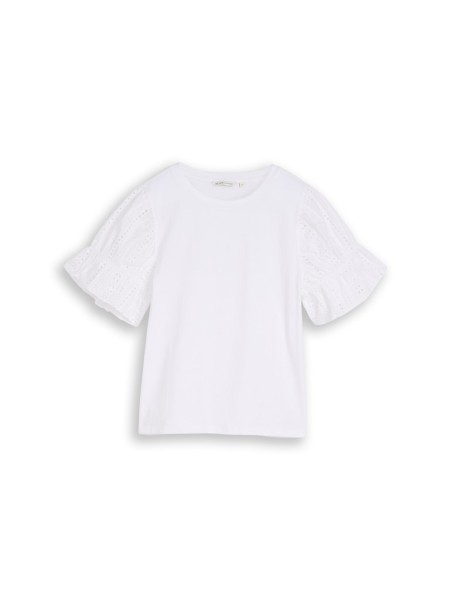 Loose Fit T-Shirt mit Lochstickereien