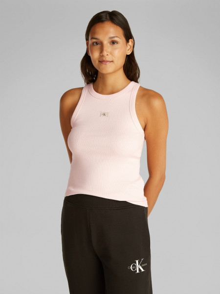 WOVEN LABEL RIB TANK TOP