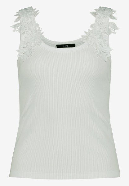Top mit floraler Spitze