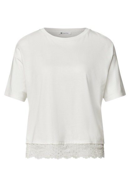 T-Shirt mit Rundhals und Spitze