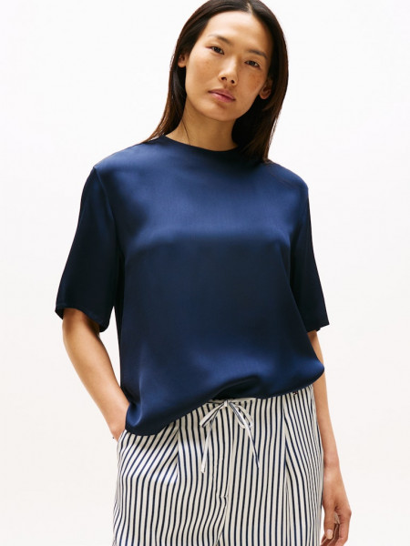 SATEEN C-NECK RELAXED T-SHIRT