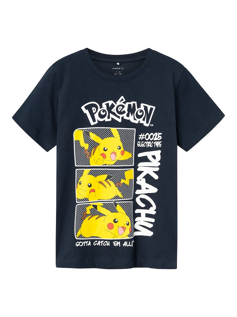 NAME IT Nkmflame Pokemon SS Top Noos Sky - Maglietta Manica Corta Per Bambini E Ragazzi, Girocollo, Cotone, Vestibilità Regolare