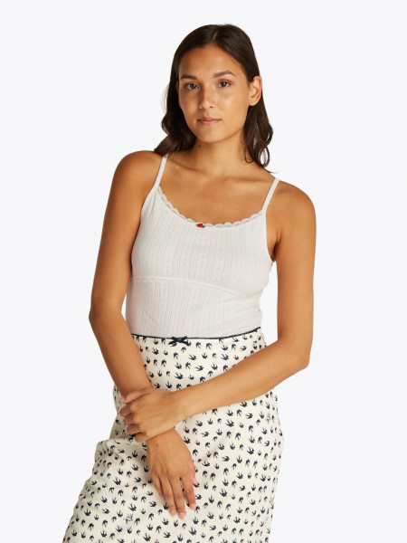 TJW SLIM SH POINTELLE STRAP TOP