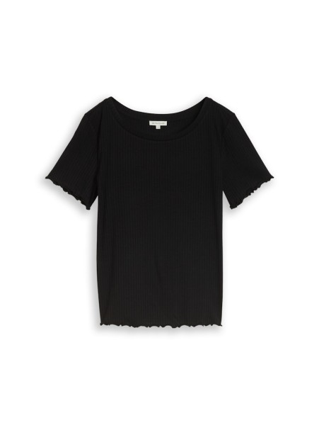 T-Shirt mit Rippstruktur
