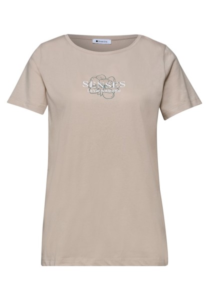 T-Shirt mit Rundhals und Wording Artwork