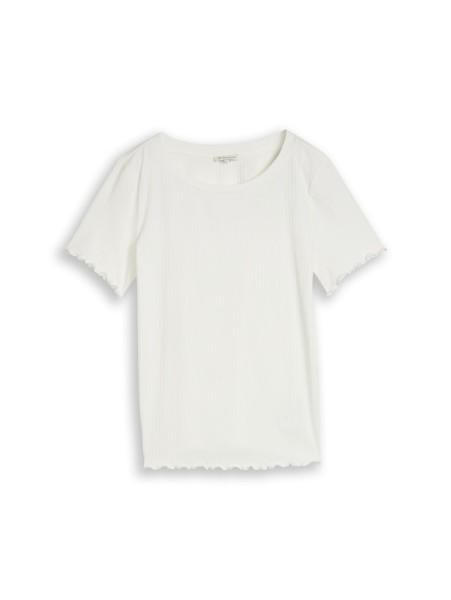 T-Shirt mit Rippstruktur
