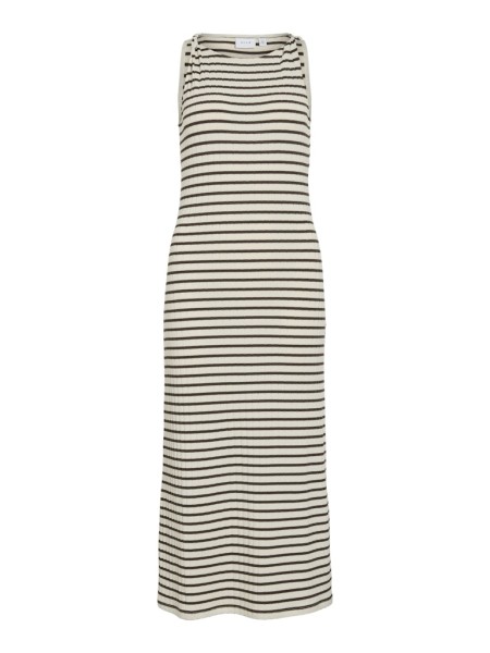 VIGARTA O-NECK S/L MIDI DRESS/PB