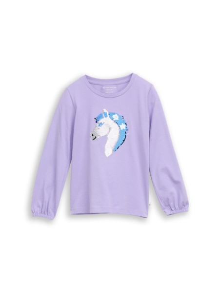 Langarmshirt mit Wendepailletten