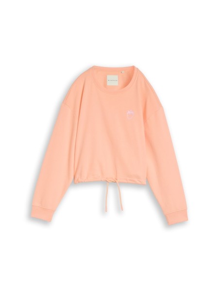 Cropped Sweatshirt mit Bindeschleife