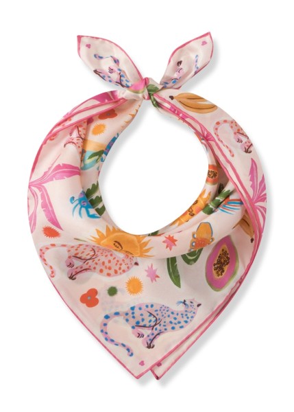 Premium Nickituch aus reiner Seide mit Mustermix und Sonnenmotiv