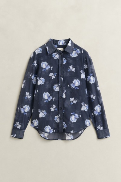 Bluse aus Baumwoll-Seiden-Mix mit Blumenprint