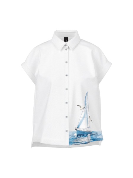 Bluse mit maritimem Print