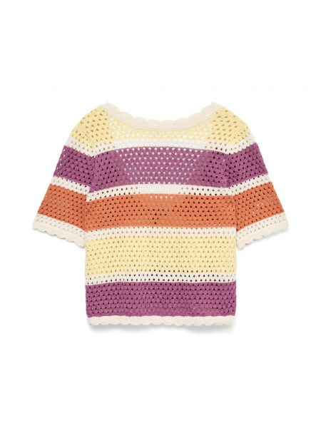 VMTRUE S/S DEEP BACK CROCHET TOP EXP