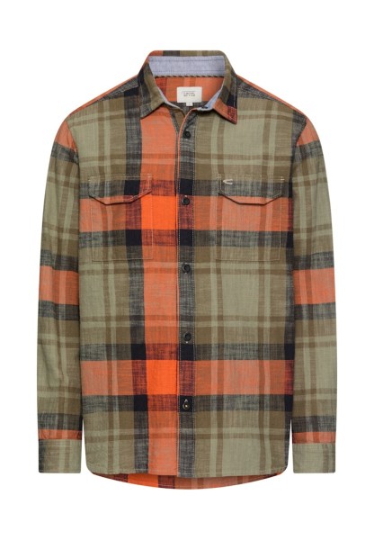 Lässiges Langarmhemd aus reiner Baumwolle