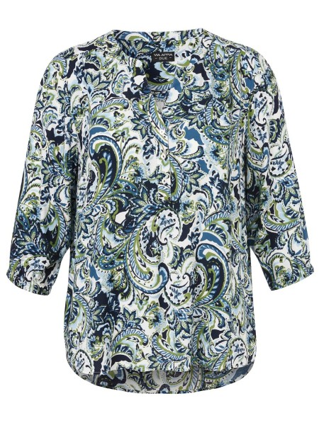 Bluse V-Ausschnitt 3/4 Arm Druck