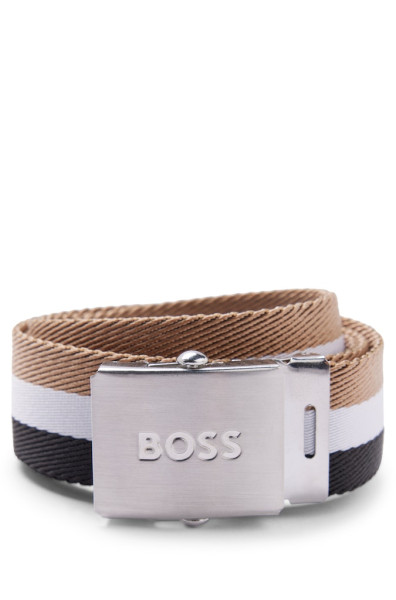 Gürtel mit Signature-Streifen und Logo auf der Koppelschliesse