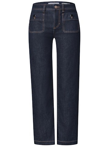 Mid Waist Straight Leg Jeans im Casual Fit