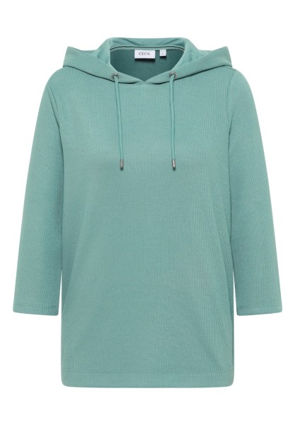 Hoodie Shirt in Rippstruktur
