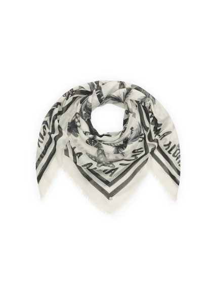 Leichtes Tuch aus Baumwolle mit Strand-Motiven und Schriftzug