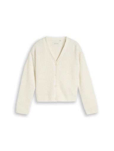 Cropped Cardigan mit V-Ausschnitt
