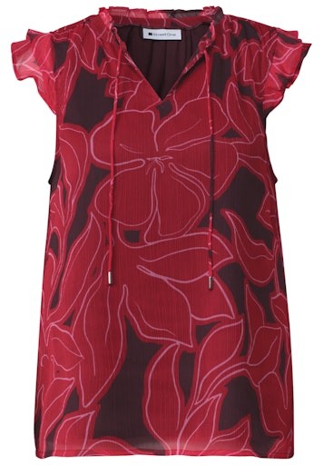 Blusentop aus Chiffon mit Split Neck
