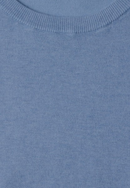 Kurzarm Pullover mit Rundhals in Unifarbe