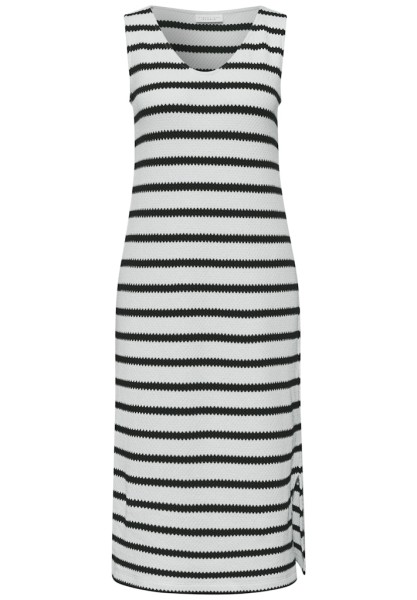 Midi-Kleid mit V-Neck und Streifen