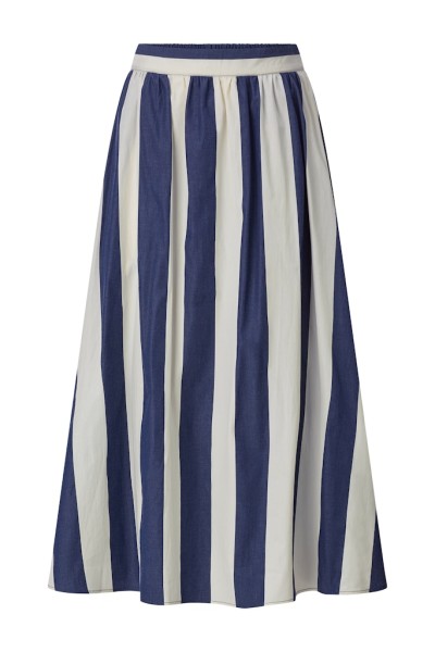Cotton Striped Midi Skirt