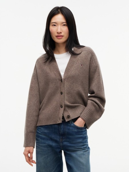 SOFT WOOL V-NK CARDIGAN BUTTONS