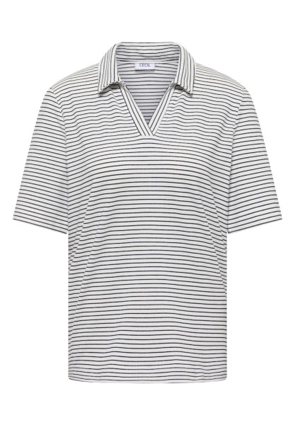 Kurzarm Poloshirt mit Streifen