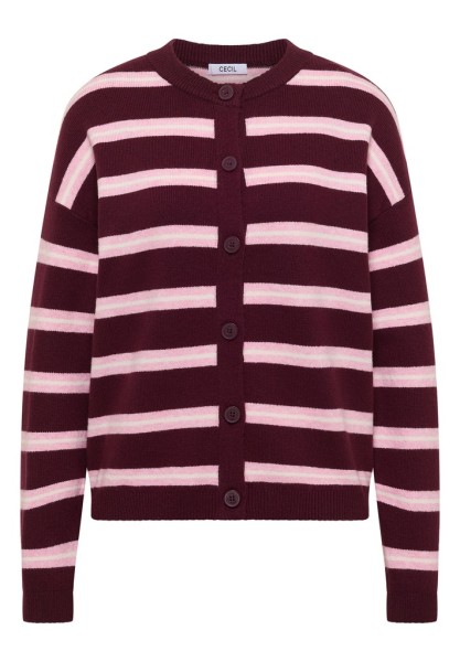 Cardigan mit Rundhals und Streifen