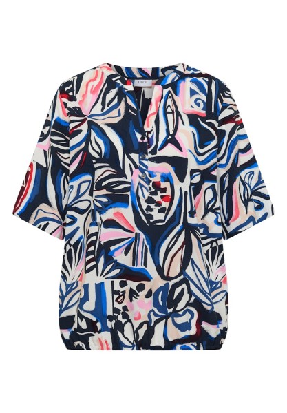 Kurzarm Bluse mit Multicolor Print