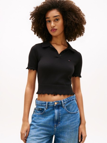 TJW LETTUCE POLO SWEATER