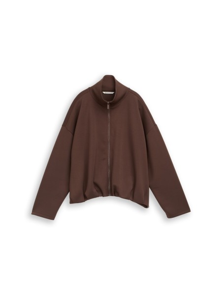 Loose Fit Scuba Sweatjacke mit Stehkragen