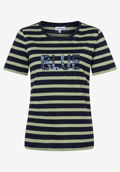 Streifenshirt mit Paillettenschrift