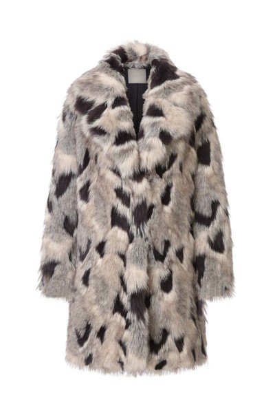 Midi Lenght Coat with Oversize Lapel Collar