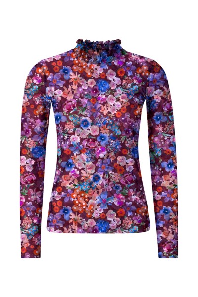 Smocked Mesh Longsleeve