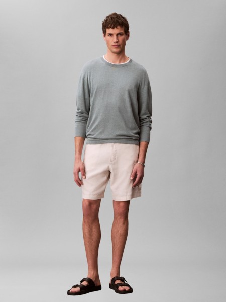 LS LINEN BLEND CREW SWTR 12GG