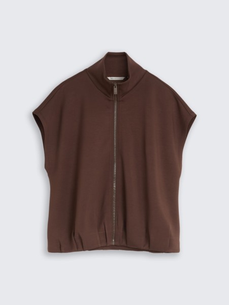 Loose Fit Scuba Sweatweste mit Stehkragen