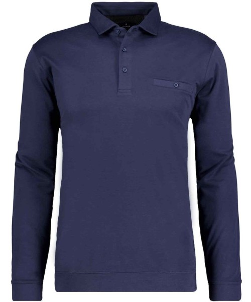 Softknit-Poloshirt mit Kent-Kragen und Bund, Langarm