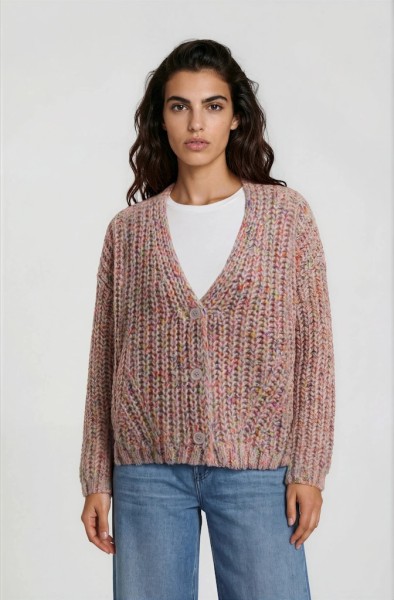 V neck cardigan with 1/1 sleeve