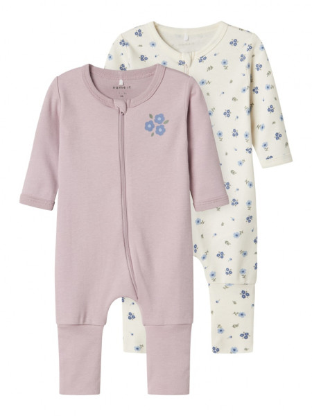 NBFNIGHTSUIT 2P ZIP FF JET FLOWER NOOS