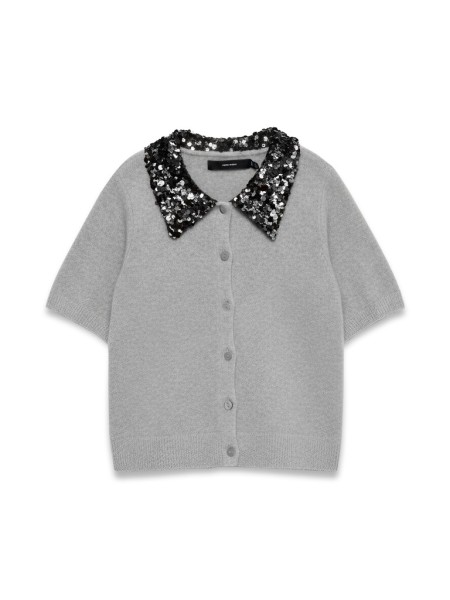VMJONAH 2/4 O-NECK SEQUINCE COLLAR CARDI
