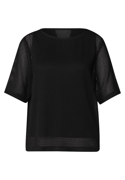 2-in-1 Shirt aus Mesh mit U-Boot-Ausschnitt