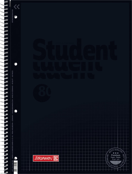 Brunnen 1067928190 Notizblock / Collegeblock Student Colour Code (A4 kariert, Lineatur 28, 90 g/m²,